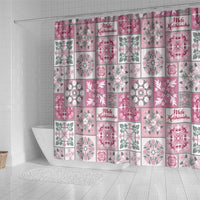 Mele Kalikimaka Hawaii Christmas Shower Curtain Akala Seamless Floral Motif - Polynesian Pride
