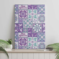 Mele Kalikimaka Hawaii Christmas Canvas Wall Art Poni Seamless Floral Motif - Polynesian Pride