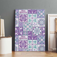 Mele Kalikimaka Hawaii Christmas Canvas Wall Art Poni Seamless Floral Motif - Polynesian Pride