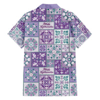 Mele Kalikimaka Hawaii Christmas Family Matching Off Shoulder Short Dress and Hawaiian Shirt Poni Seamless Floral Motif - Polynesian Pride