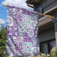 Mele Kalikimaka Hawaii Christmas Garden Flag Poni Seamless Floral Motif - Polynesian Pride