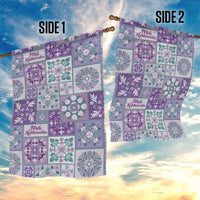 Mele Kalikimaka Hawaii Christmas Garden Flag Poni Seamless Floral Motif - Polynesian Pride