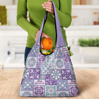 Mele Kalikimaka Hawaii Christmas Grocery Bag Poni Seamless Floral Motif - Polynesian Pride