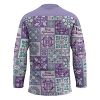 Mele Kalikimaka Hawaii Christmas Hockey Jersey Poni Seamless Floral Motif - Polynesian Pride