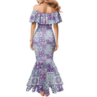 Mele Kalikimaka Hawaii Christmas Mermaid Dress Poni Seamless Floral Motif - Polynesian Pride