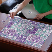 Mele Kalikimaka Hawaii Christmas Puzzle Poni Seamless Floral Motif - Polynesian Pride