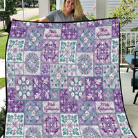 Mele Kalikimaka Hawaii Christmas Quilt Poni Seamless Floral Motif LT9 Purple - Polynesian Pride