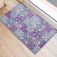 Mele Kalikimaka Hawaii Christmas Rubber Doormat Poni Seamless Floral Motif - Polynesian Pride