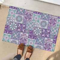 Mele Kalikimaka Hawaii Christmas Rubber Doormat Poni Seamless Floral Motif - Polynesian Pride