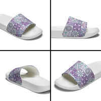 Mele Kalikimaka Hawaii Christmas Slide Sandals Poni Seamless Floral Motif - Polynesian Pride