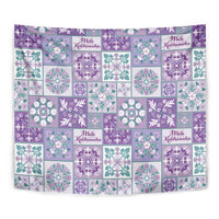 Mele Kalikimaka Hawaii Christmas Tapestry Poni Seamless Floral Motif - Polynesian Pride