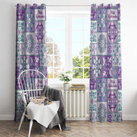 Mele Kalikimaka Hawaii Christmas Window Curtain Poni Seamless Floral Motif - Polynesian Pride