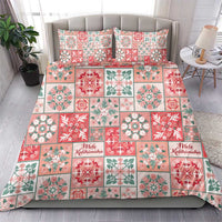 Mele Kalikimaka Hawaii Christmas Bedding Set Ulaula Seamless Floral Motif - Polynesian Pride
