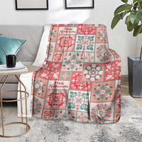 Mele Kalikimaka Hawaii Christmas Blanket Ulaula Seamless Floral Motif - Polynesian Pride