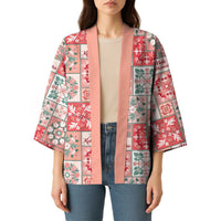 Mele Kalikimaka Hawaii Christmas Kimono Ulaula Seamless Floral Motif - Polynesian Pride