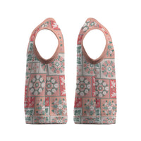 Mele Kalikimaka Hawaii Christmas Knitted V-Neck Vest Ulaula Seamless Floral Motif - Polynesian Pride