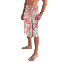 Mele Kalikimaka Hawaii Christmas Lavalava Ulaula Seamless Floral Motif - Polynesian Pride