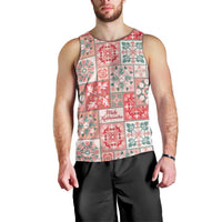 Mele Kalikimaka Hawaii Christmas Men Tank Top Ulaula Seamless Floral Motif - Polynesian Pride