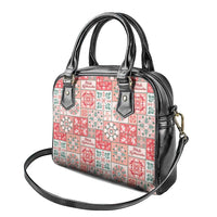 Mele Kalikimaka Hawaii Christmas Shoulder Handbag Ulaula Seamless Floral Motif - Polynesian Pride