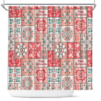 Mele Kalikimaka Hawaii Christmas Shower Curtain Ulaula Seamless Floral Motif - Polynesian Pride