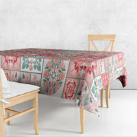 Mele Kalikimaka Hawaii Christmas Tablecloth Ulaula Seamless Floral Motif - Polynesian Pride