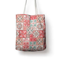 Mele Kalikimaka Hawaii Christmas Tote Bag Ulaula Seamless Floral Motif - Polynesian Pride