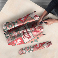 Mele Kalikimaka Hawaii Christmas Umbrella Ulaula Seamless Floral Motif - Polynesian Pride