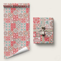 Mele Kalikimaka Hawaii Christmas Wrapping Paper Ulaula Seamless Floral Motif - Polynesian Pride