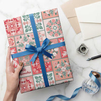 Mele Kalikimaka Hawaii Christmas Wrapping Paper Ulaula Seamless Floral Motif - Polynesian Pride