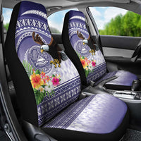 American Samoa Bald Eagle Car Seat Cover Polynesian Tropical Flowers LT9 - Polynesian Pride