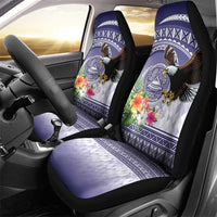 American Samoa Bald Eagle Car Seat Cover Polynesian Tropical Flowers LT9 - Polynesian Pride