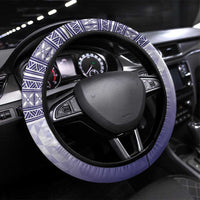 American Samoa Bald Eagle Steering Wheel Cover Polynesian Tropical Flowers LT9 Universal Fit Blue - Polynesian Pride