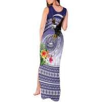 American Samoa Bald Eagle Tank Maxi Dress Polynesian Tropical Flowers LT9 - Polynesian Pride