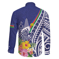 New Caledonia Kagu Bird Family Matching Short Sleeve Bodycon Dress and Hawaiian Shirt Polynesian Tropical Flowers