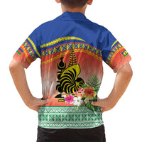 New Caledonia Nautilus Shell Family Matching Puletasi and Hawaiian Shirt Polynesian Tropical Flowers