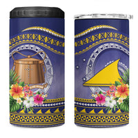 Tokelau Tuluma 4 in 1 Can Cooler Tumbler Polynesian Tropical Flowers