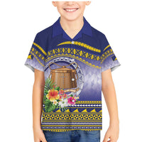 Tokelau Tuluma Family Matching Mermaid Dress and Hawaiian Shirt Polynesian Tropical Flowers LT9 Son's Shirt Blue - Polynesian Pride