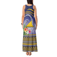 Tokelau Tuluma Tank Maxi Dress Polynesian Tropical Flowers