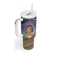 Tokelau Tuluma Tumbler With Handle Polynesian Tropical Flowers LT9 - Polynesian Pride