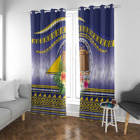 Tokelau Tuluma Window Curtain Polynesian Tropical Flowers