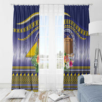 Tokelau Tuluma Window Curtain Polynesian Tropical Flowers