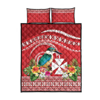 Wallis et Futuna Kingfisher Quilt Bed Set Polynesian Tropical Flowers