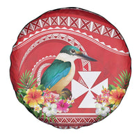 Wallis et Futuna Kingfisher Spare Tire Cover Polynesian Tropical Flowers