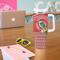 Wallis et Futuna Kingfisher Tumbler With Handle Polynesian Tropical Flowers