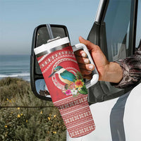 Wallis et Futuna Kingfisher Tumbler With Handle Polynesian Tropical Flowers