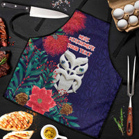 Maori Wheku Meri Kirihimete Personalised Apron All Blue Indigenous Maori Motif - Polynesian Pride