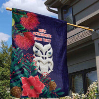 Maori Wheku Meri Kirihimete Personalised Garden Flag All Blue Indigenous Maori Motif - Polynesian Pride