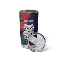 Maori Wheku Meri Kirihimete Personalised Tumbler Cup All Blue Indigenous Maori Motif - Polynesian Pride