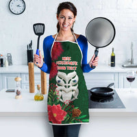 Maori Wheku Meri Kirihimete Personalised Apron All Green Indigenous Maori Motif - Polynesian Pride