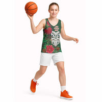 Maori Wheku Meri Kirihimete Personalised Basketball Jersey All Green Indigenous Maori Motif - Polynesian Pride